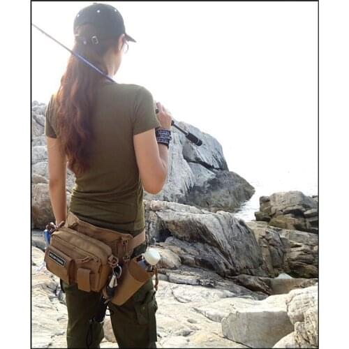 Fishing Bag Multifunctional Outdoor Tackle Reel Lures Storage Box Waist Shoulder Camera Handbag Pouch