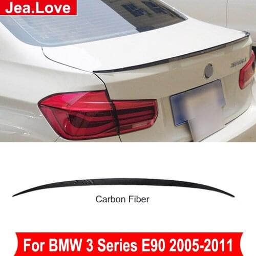 M3 Style Real Carbon Fiber Rear Spoiler Back Trunk Wing Tail Decoration For BMW 3 Series E90 2005-2011 Car Modification Parts