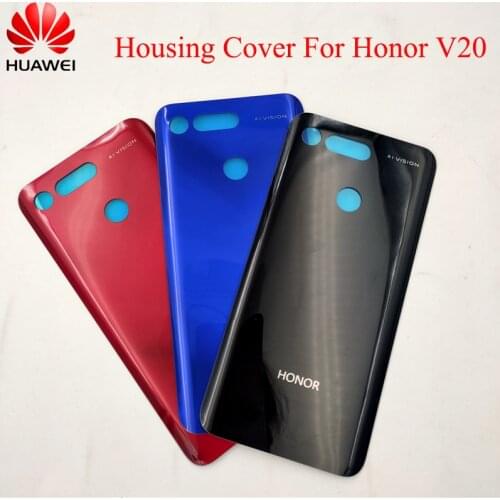 Huawei Honor V20 View 20 Back Battery Cover Glass Rear Door Housing Panel Case Repair Replacement Parts For Honor V20 With Logo