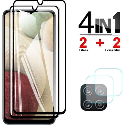 Protective Glass screen Protectors on For Samsung Galaxy A12 Tempered Glass safety samsunga12 A125F camera Lens film