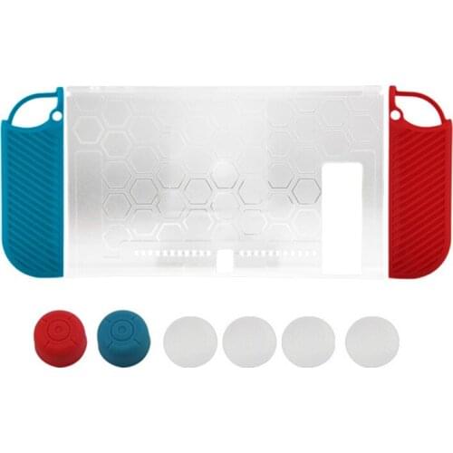 For Nintend Switch Protection Kit Crystal Shell For Switch Console 2 Controller Joy-con TPU Cases And 6pcs Thumb Stick Grips