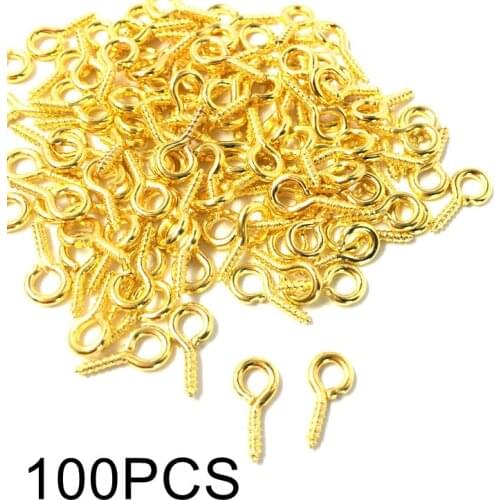 100Pcs Mini Screw Eye Pins for Jewelry Making Screw Threaded Hooks Eyelets Clasps Findings for Bracelet DIY Earrings