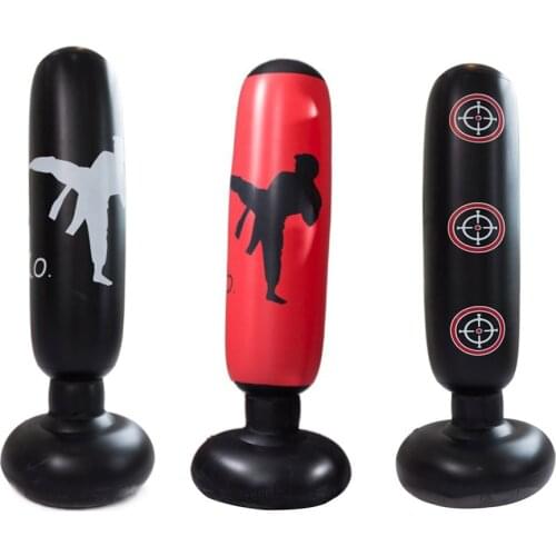 160cm Inflatable Boxing Bag Adult Children Punch Kicking Sandbag PVC Inflatable Tumbler Gym Kids Boxing Training Target