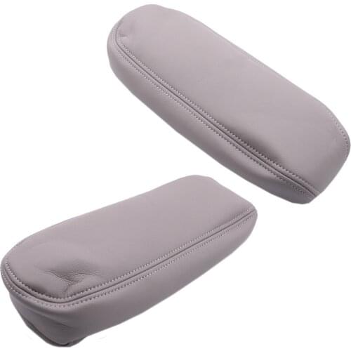 2pcs Microfiber Leather Seat Armrest Cover Fit for Ford F250 F350 Excursion Lariat 1999-2007 Flint Gray