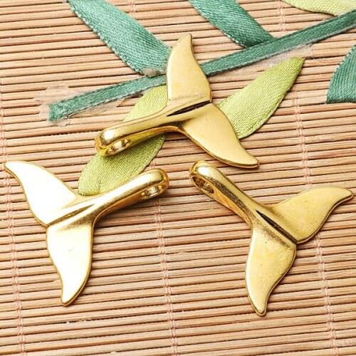 24pcs dark gold tone The whale s tail charms EF2606