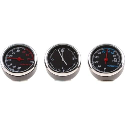 3 Pcs / Set Car Thermometer Hygrometer Quartz Watch For Children