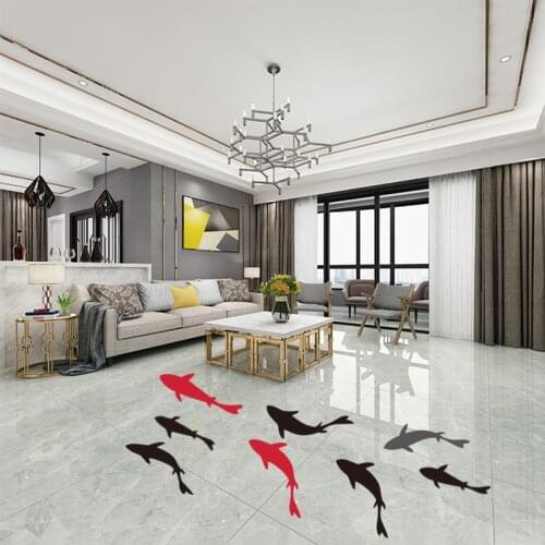 8pcs/set Fish Wall Stickers Home Decoration For Living Room Fridge Bedroom Porch Art Mural Peel & Stick Waterpoof PVC Wallpaper