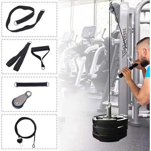 9PC Rally Set DIY Home Fitness Equipment Pulley Rope Lift Forearm Strength Biceps Triceps Hand Strength Gym Training Equipment