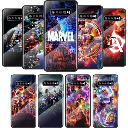 Marvel The Avengers For Samsung Galaxy S21 Ultra Plus 5G M51 M31 M21 Tempered Glass Cover Shell Luxury Phone Case