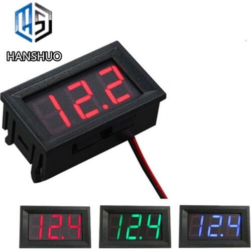 Digital Voltmeter DC 4.5V to 30V Digital Voltmeter Voltage Panel Meter Red/Blue/Green For 6V 12V Electromobile Motorcycle Car