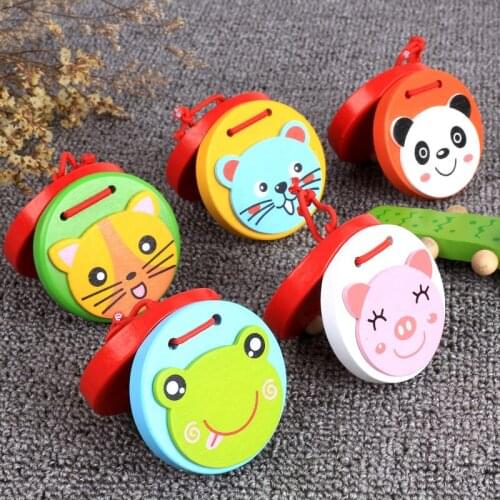 Baby Benefit Intelligence Early Education Cartoon Castanets Wooden Orff Childrens Musical Instruments Baby Music Toys