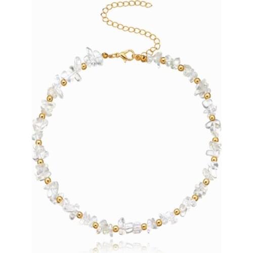 Exquisite Model Immtation Gemstone/Turquoise Transparent Stone Chips Women`s Beads Choker Gift Jewelry