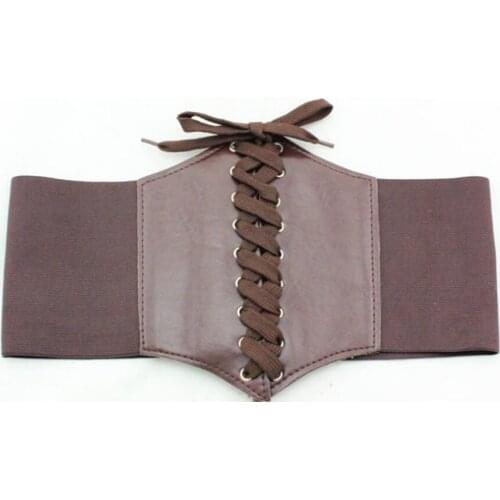 Sexy Women Waist Trainer Underbust Corset Elastic Wide Band Elastic Tied Waspie Corset Waist Belt