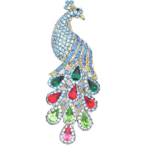 Beautiful Peacock Brooches for Vintage Fashion Animal Pins Gift Wedding Party