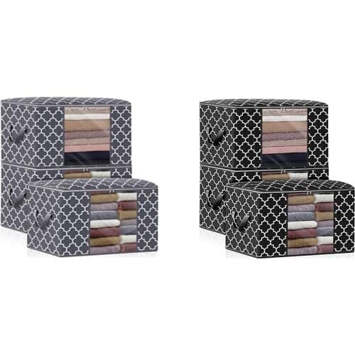 Non Woven Large Capacity Dirty Clothes Collecting Organizer Quilt Blankets Storage Bags With Clear Window