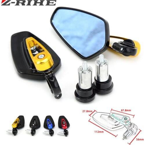 New Brand 7/8" 22mm Motorcycle CNC Aluminum Handle Bar End Rearview Side Mirror Pair For Suzuki GS500 GS 500 GSX R 600 RC125