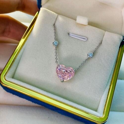 Trendy Sterling Silver Necklace S925 Heart Pendant Vintage Women Fashion Jewelry Reception SP0855 Luxury Engagement