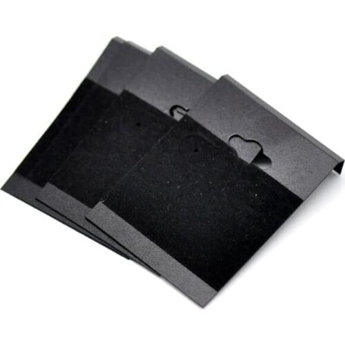 Black Ear Hooks Earring Plastic Display Cards 6.2x4.5cm(2-1/2"x1-3/4"), Sold Per Packet Of 15PCS