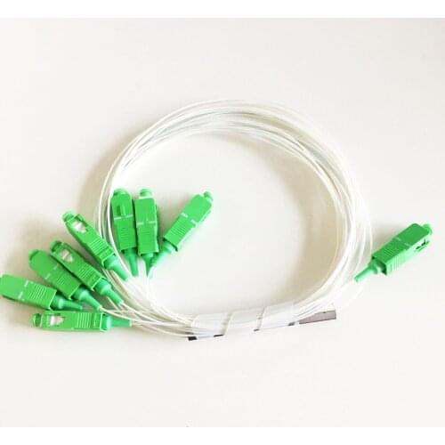 PLC Splitter Fiber-Optic Optional Green-Blue-Connector G657A1 1x8 APC/UPC 10PCS
