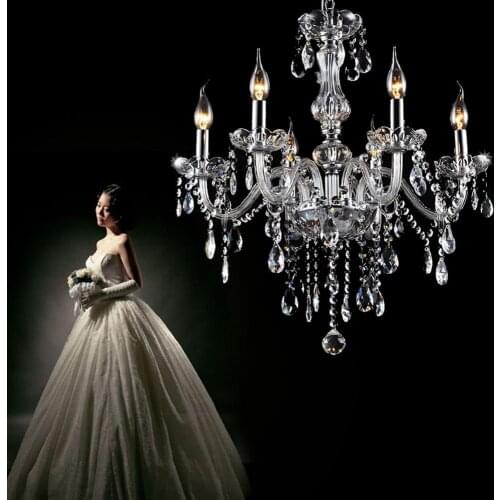Yonntech Classic 6 Lights Tassels Chandelier 6 arms Crystal Lustre Light Ceiling Light Lamp Lighting