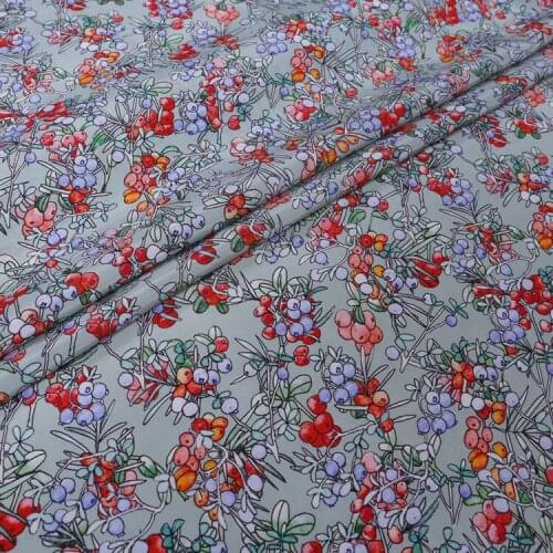 Clothing Diy Silk Fabric Floral Fruit Printing Mulberry Crepe De Chine