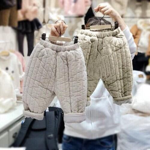 2020 Winter Kids Pants Thicken Cotton Pants for Girls Fashion Korean Casual Toddler Boys Harem Pants Warm Children Sweatpants