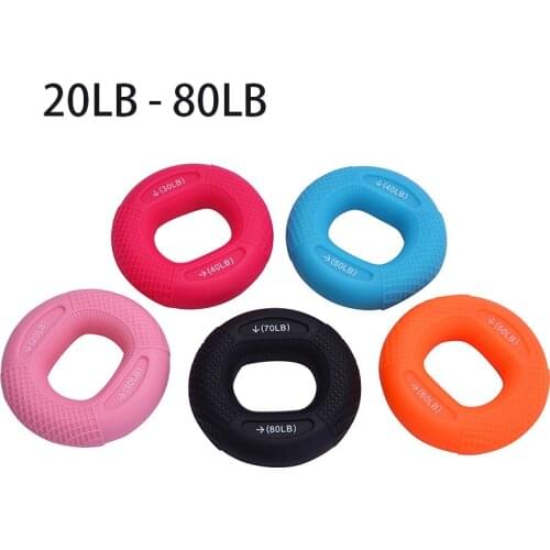 Silicone Grip Exercise 20-80LB Gripping Ring Finger Forearm Trainer Carpal Expander Muscle Workout Exercise Gym Fitness