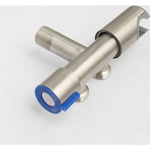 Bathroom Faucet Double Handle Dual Control Nozzle Single Cold Tap 304 Stainless Steel Toilet Bibcock With Bracket