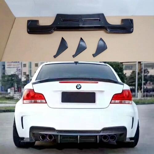 1 Series Carbon Fiber Car Rear Bumper Diffuser Lip Spoiler for BMW E82 M Bumper Only 2011 - 2017 Rear Diffuser Spoiler Lip