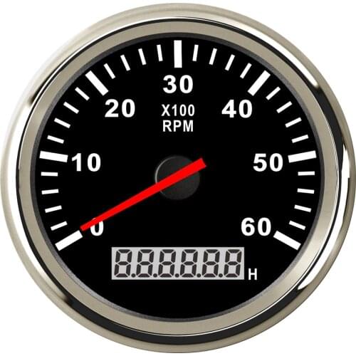 Car Boat Motorcycle Digital Tachometer Diesel Gasoline Engine RPM Gauge LCD Hourmeter Display 6000/ 8000 RPM Tacho Meter