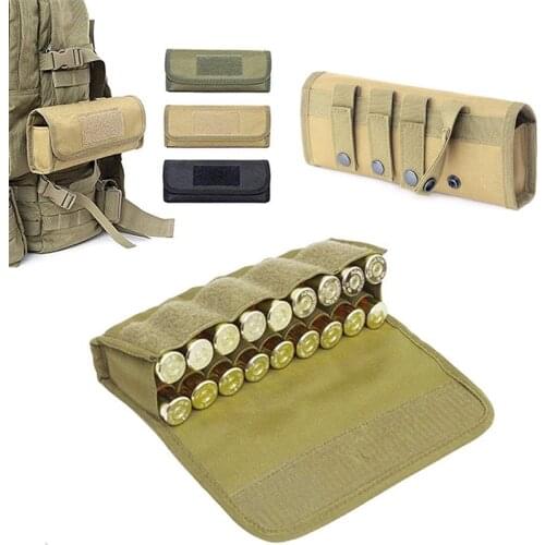 Tactical Shotgun Molle Pocket Pouch 12/20 Gauge Cartridge Bag Bandolier Hunting Gun Accessories Winchester M1887 Remington M870