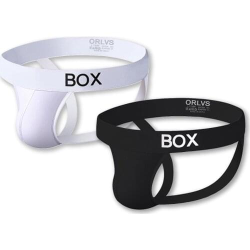 2 PCS/Lot Men Underwear Cotton Sexy Gay Jockstrap Men Thong G-String Cueca Tanga Comfortable Underpants Hollow Sissy Lingerie