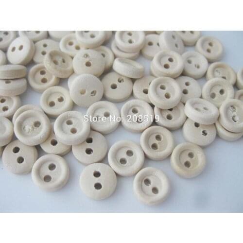 WBNSAV 2-Hole rustic color small wood buttons for Toys 9mm 200pcs DIY handmade Scrapbooking accessories