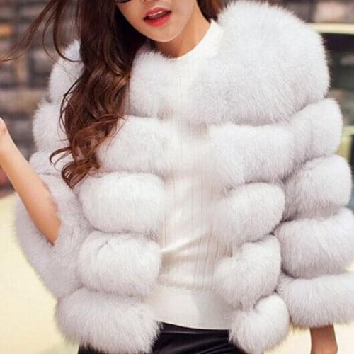 2020 Winter S-3XL Mink Coats Women Top Fashion Pink FAUX Fur Coat Elegant Thick Warm Outerwear Fake Fur Jacket Ladies Jacket#06