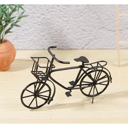 1:12 Dollhouse Accessories Black Small Bike Material Dollhouse Simulation Model Dollhouse Furniture Decorations Birthday Gifts