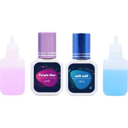 10ML Purple/Blue Eyelash Glue 1-3second Fast Drying Most Powerful Glue Adhesive for False Eyelashes Extensions Makeup