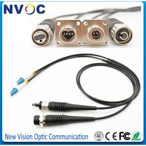 2Core,ODC Square Type (Female) to LC ST SC FC/UPC Connector Fiber Optic ODC Patch cord,L:50CM,Imported Armaid Yarn,Armored Cable