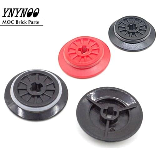 20Pcs/Lot Train Wheel Spoked with High-Tech Axle Hole and Rubber Friction Band for Train Track Building Blocks Bricks Parts Toys