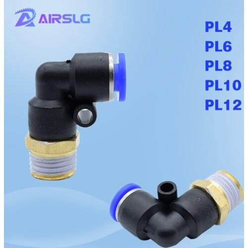 Free shipping 10 Pcs Pneumatic Fitting PL Elbow PL4-01 PL6-M5 PL6-02 PL8-03 PL10-04 Air Hose Connector Air Fittings pneumatic