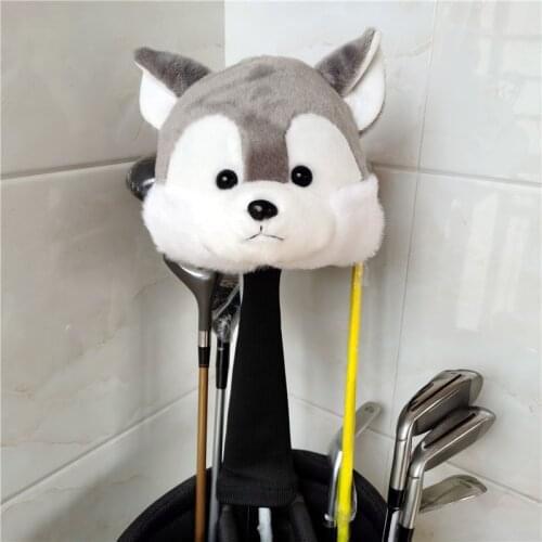 Golf Husky Dog Driver Head Cover Plush Lovely Animal Head 460CC Golf Wood Headcover For Man Women
