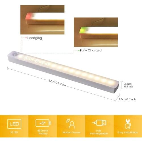 Motion Sensor Closet Lights Under Cabinet Lighting USB Rechargeable Motion Sensor Under Cabinet Lights Counter Lights