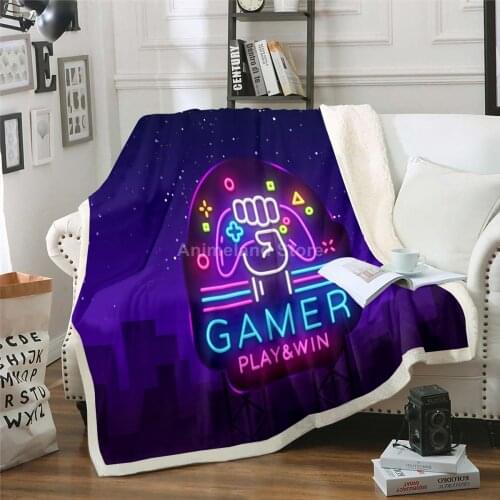 Kids Gamer Blanket Game 3D Print Fleece Blankets For Beds Home Textiles Luxury Adult Gift Warm Bedspread Soft Winter Decor Gift