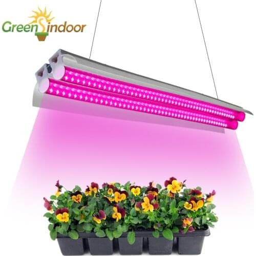 Greensindoor 100W Led Grow Light Indoor Full Spectrum Phyto Lamp For Plants 50cm Double Tube Grow Lamp Strip For Seedling Flower