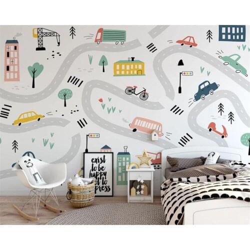 Beibehang Custom photo wallpaper modern minimalist childrens room sky creative clouds animal love learning background wallpaper