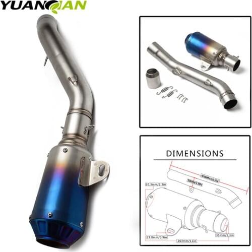 Motorcycle FOR KAWASAKI Z800 2013-2016 Exhaust System Slip On Muffler Pipe and Mid Connect Pipe Motorbike Exhaust Muffler Escape