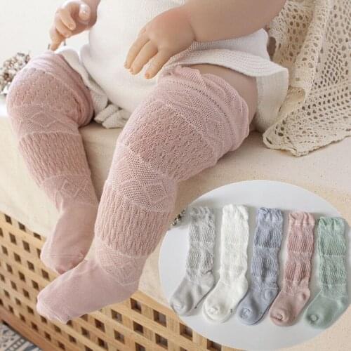 New Summer Baby Girl Socks Mesh Thin Big Bow Infant Long Knee High Sock Cotton Newborn Socks for Girls Age for 0 to 24M