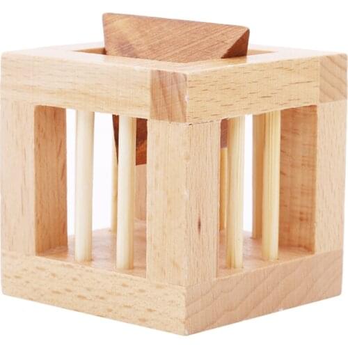 Wooden Lock Toys Genius Toy Can You Take out? IQ Brain Teaser Beech Wood Lock Puzzles Educational Toys For Children Adu