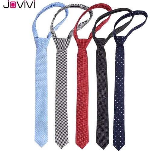 Jovivi 1 pc 5cm Mens Wedding Shirt Tie Business 2 inches Skinny Silky Neckties Houndstooth Stripes Ties Valentines Day Gift