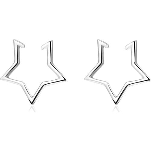 Utimtree 2020 New Five Star NO Hole Ear Clips for Girl Birthday Gift 925 Sterling Silver Earrings Jewelry Ear Bone Clip Women