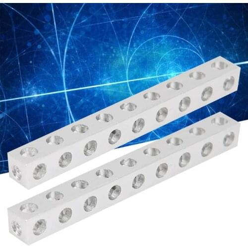 2Pcs 8 X 8 X 72mm Aluminum Robotic Beam Part Accessory With 9 Holes On Each Side